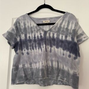 Madewell Blue Tie-Dye Short Sleeve Top